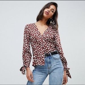 Vero Moda Volume Sleeve Smudge Print Long Sleeve
